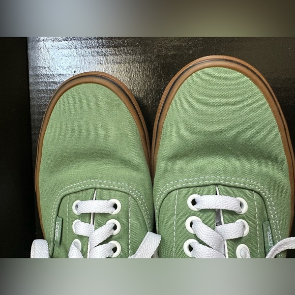 Vans Green and Cream Canvas Sneakers - Picture 6 of 7